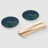 Éventail Palmiers vert foncé motif feuille (Non-assemblé)