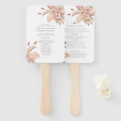 Éventail Pampas Floral Programme de mariage botanique en he (Devant et derrière)