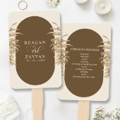 Éventail Pampas Grass Earthy Bohemian Wedding Programme
