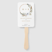 Éventail Pampas Grass Mariage Boho Terracotta Monogram Chic