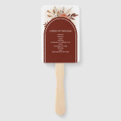 Éventail Pampas Grass Terracotta Floral Wedding Programme (Dos)