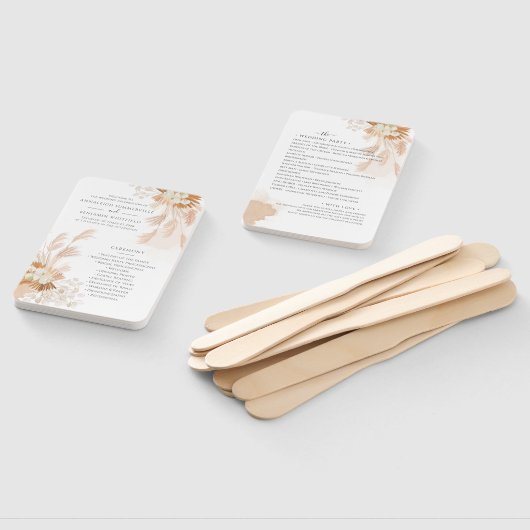 Éventail Pampas Grass Terracotta Foliage Wedding Programme (Non-assemblé)