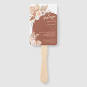 Éventail Pampas Rose Muted Pampas Terracotta Boho Programme (Devant)