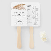 Éventail Pampas Rustique Programme de mariage Pictogrammes  (Devant et derrière)