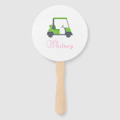 Éventail Panier de golf Pink Green Personnalisé drôle (Devant)