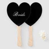 Éventail Panneau de mariage noir et blanc (Devant et derrière)