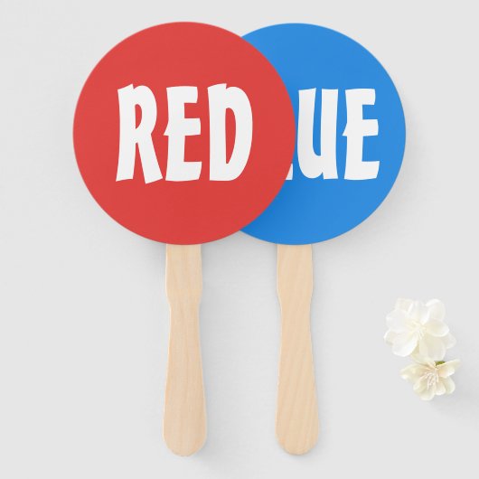 Éventail Panneau de raquette de jeu d'équipe rouge bleu (Devant et derrière)