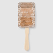 Éventail Panneau En Bois Clair Avec Dentelle Blanche (Devant)