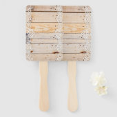 Éventail Panneau En Bois Clair Avec Dentelle Blanche (Devant et derrière)