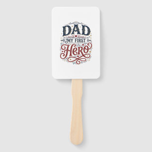 Éventail Papa Mon Premier Héros Chemise Vintage Typographie