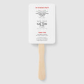 Éventail Papel picado inséparables programme de mariage rou (Dos)