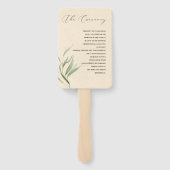 Éventail Papier d'artisanat beige en feuillage vert poussié (Dos)