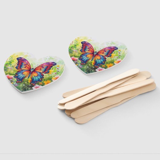 Éventail Papillon Bleu Orange ailes (Non-assemblé)