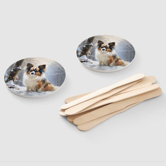 Éventail Papillon Laisser neiger Noël (Non-assemblé)