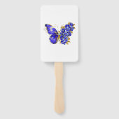 Éventail Papillon Saphir Fleur (Dos)