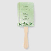 Éventail Papillon vert sur vert clair - mariage (Devant)