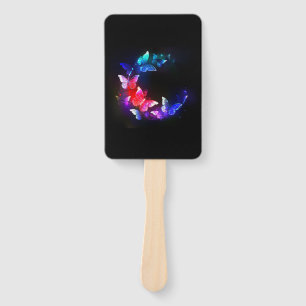 Éventail Papillons de nuit Neon brillants sur arrière - pla