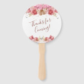 Éventail Papillons floraux Baby shower rose (Dos)