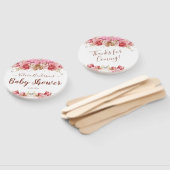 Éventail Papillons floraux Baby shower rose (Non-assemblé)