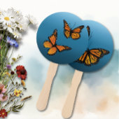 Éventail Papillons Monarque Blue Ombre