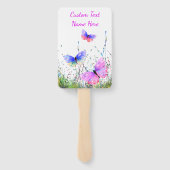 Éventail Papillons Ventilateur à main avec nom de texte per (Dos)