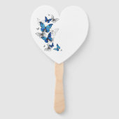 Éventail Papillons volants bleus Morpho (Dos)