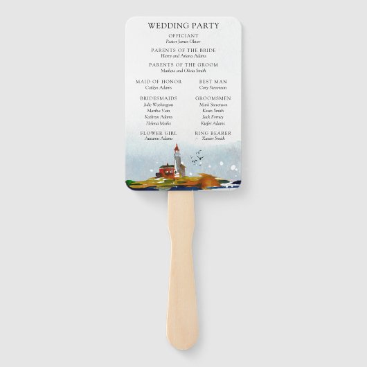 Éventail Par le ventilateur du programme de mariage maritim (Dos)