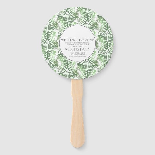 Éventail Paradis tropical Palm Tree Beach Wedding Round (Dos)