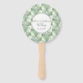 Éventail Paradis tropical Palm Tree Beach Wedding Round (Devant)