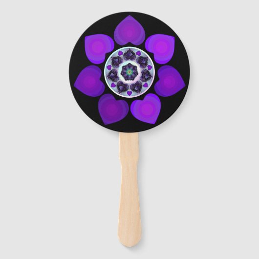 Éventail Parapluie violet & coeurs .7 (Dos)