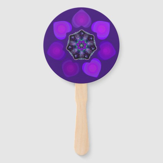 Éventail Parapluie violet & coeurs .7 (Devant)