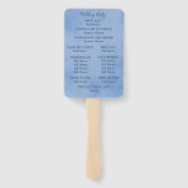 Éventail Parchemin bleu Inséparables roses (Dos)