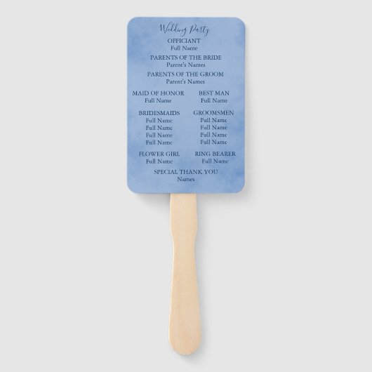 Éventail Parchemin bleu Inséparables roses (Dos)