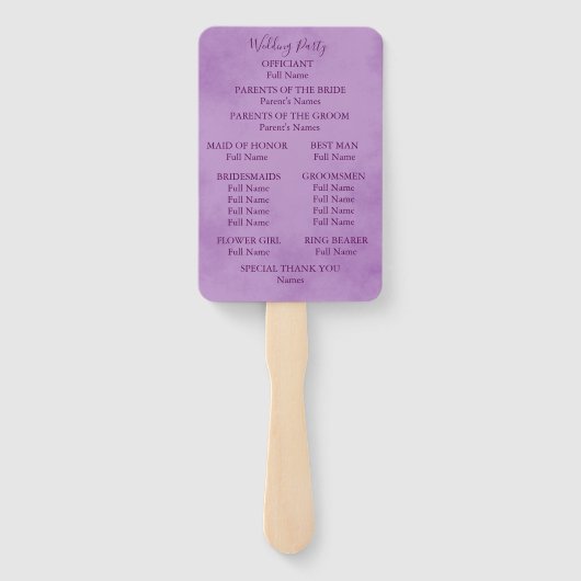 Éventail Parchemin pourpre blanc floral (Dos)