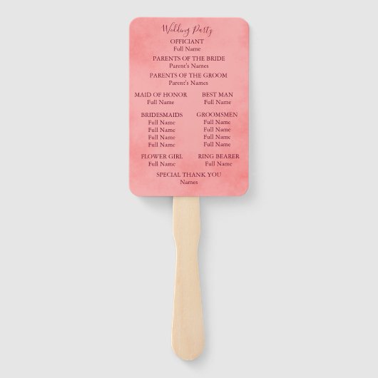 Éventail Parchemin rose floral (Dos)