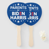 Éventail Parents pour Biden Harris Texte personnalisé bleu (Devant et derrière)