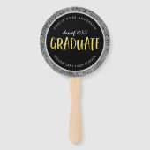 Éventail Parties scintillant Argent Faux Diplômé Photo (Devant)