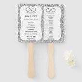 Éventail Parties scintillant Argent Infinity Wedding Progra (Devant et derrière)