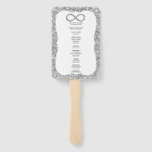 Éventail Parties scintillant Argent Infinity Wedding Progra (Dos)