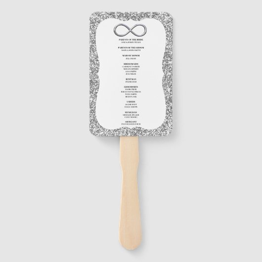 Éventail Parties scintillant Argent Infinity Wedding Progra (Dos)