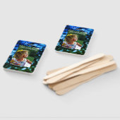 Éventail Parties scintillant bleu vert photo anniversaire d (Non-assemblé)