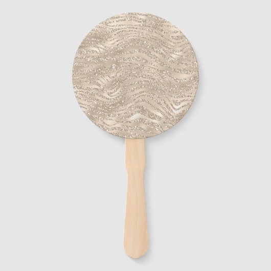 Éventail Parties scintillant Champagne d'or Zebra Imprimer (Dos)