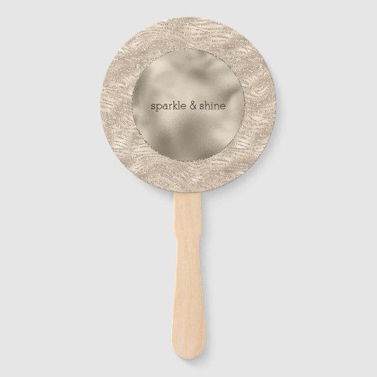 Éventail Parties scintillant Champagne d'or Zebra Imprimer (Devant)