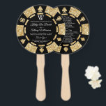 Éventail Parties scintillant d'or Monogram Poker Chip Casin<br><div class="desc">Célébrez dans le style avec ces programmes de mariage élégants et très tendance. Ce design est facile à personnaliser avec votre libellé d'événement spécial et vos invités seront ravis de voir ces programmes fabuleux.</div>