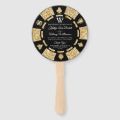 Éventail Parties scintillant d'or Monogram Poker Chip Casin (Devant)
