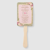 Éventail Parties scintillant d'or rose pâle Programme de ma (Devant)