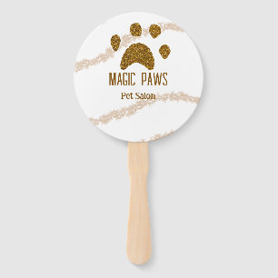 Éventail Parties scintillant dorée pattes animal salon ajou