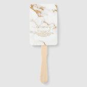 Éventail Parties scintillant en marbre moderne Mariage Gold (Devant)