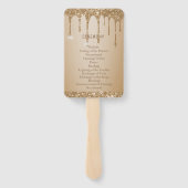 Éventail Parties scintillant Gold Drips Champagne Beige Wed (Dos)