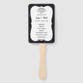 Éventail Parties scintillant noire Infinity Coeur Mariage P (Devant)